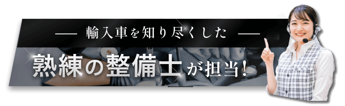 輸入車を知り尽くした熟練の整備士が担当！