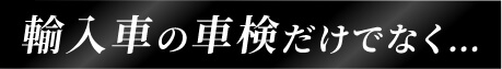 輸入車の車検だけでなく...